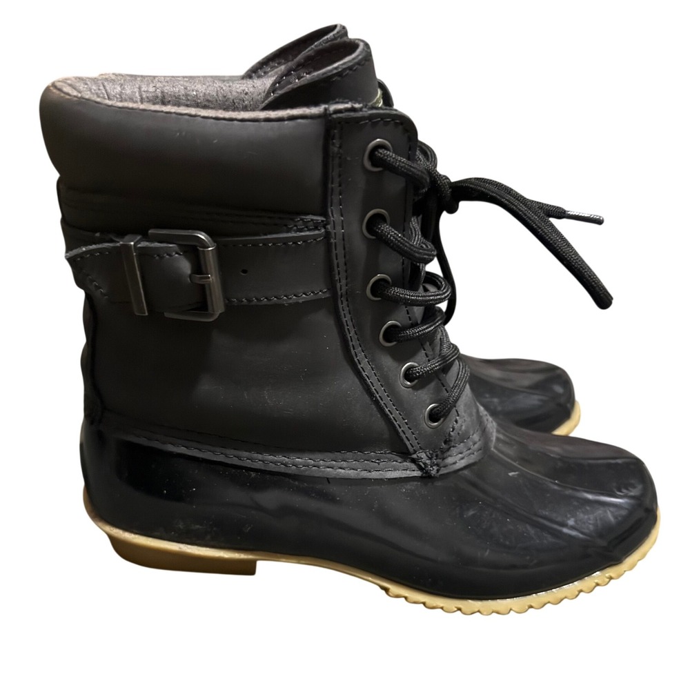 GH Bass & Co Harlequin Duck Boots Black Leather Lace Up Mens 9 0264-3118-001